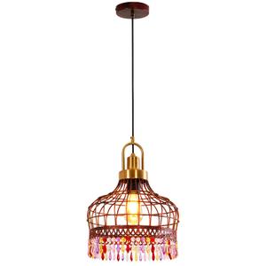 YHANFENGCY 11.8-inch Industrial Retro Wine-red Iron Chandelier. The Pendant lamp is Suitable for Medieval Dining Rooms, Kitchen Islands, and Bars