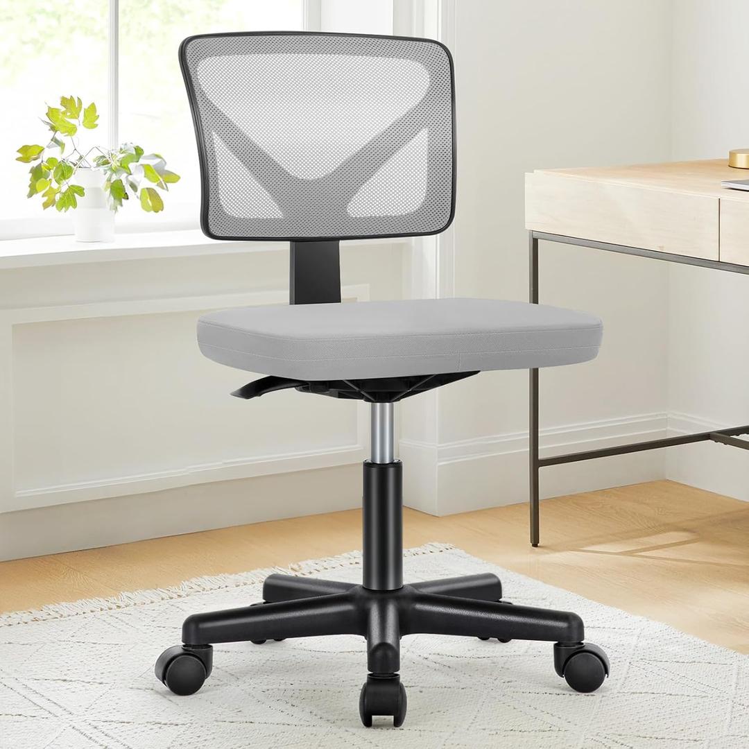 DUMOS Armless Desk Chairs, Small Home Office Mesh Chairs, 1 Pack