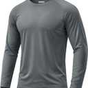 Boladeci Men's UPF 50+ Sun Protection UV SPF Shirts Long Sleeve Lightweight Quick Dry Swim T-Shirts Rash Guard (Gray, M)