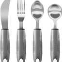 Adaptive Utensils, Weighted Utensils for Hand Tremors, Utensils for Parkinsons Patients,Elderly,Arthritis,Weak Hand Grip,Tremors & Handicapped. Stainless Steel Knife,Fork and Spoons Set (Regular 4pcs)