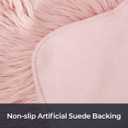 HYSEAS Faux Sheepskin Fur Area Rug Pink, 2x3 Feet, 2 Pack, Fluffy Soft Fuzzy Plush Shaggy Carpet Throw Rug for Indoor Floor, Sofa, Chair, Bedroom, Living Room, Home Decoration