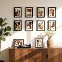 HappyHapi 5x7 Picture Frames Set of 12, Black Photo Frames, Display Pictures 4x6 with Mat or 5x7 without, Wall Hanging or Tabletop Display (Black)