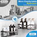 EUDELE 5-Pack Rustproof Stainless Steel Shower Caddy No Drill Adhesive Bathroom Organizer with Large Capacity, Spacious Shower Shelves for Inside Shower, Kitchen & Home Decor Storage-XL Size