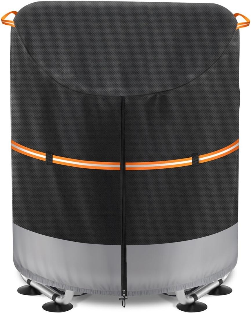 Mini Trampoline Cover for Kids 5560 Inch  Heavy Duty 600D UV Resistant Waterproof Protective Cover  Fits Round Backyard +Toddler, with Drawstring & Buckles (Black, Fits 5560 in Mini Trampoline)