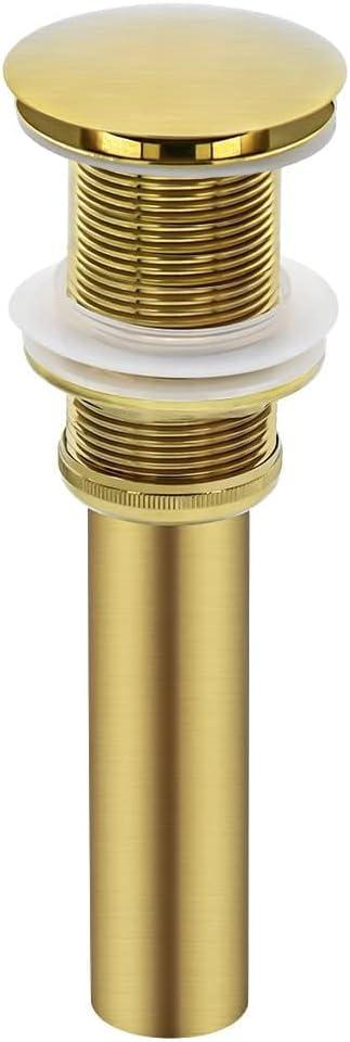 Bathroom Sink Drain Without Overflow,Pop Up Vessel Sink Drain,Brushed Gold,Y1618W-BG
