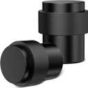 RINJUN 4 Pack Black Door Stoppers for Floor Mounting， Door Stopper Heavy Duty，304 Stainless Steel Cylindrical Made with Rubber Bumper，Floor Mount Door Holder Keep Door Open