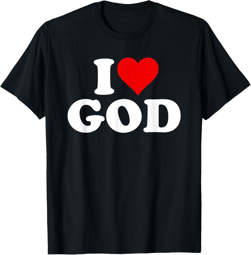 I Love God in The Heart T-Shirt, S