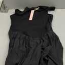 QINSEN Womens Square Neck Tennis Dress Pleated Sleeveless Built in Shorts Golf Athletic Dress with Pockets (Medium, Black)