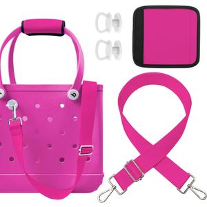 XYFuuee Strap Wrap for Bogg Bag Accessories, Adjustable Crossbody Shoulder Straps Replacement for Beach Rubber Tote Bog Bag (Pink)