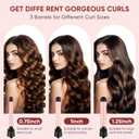 Rotating Curling Iron Set, Automatic Curling Wand for Long Hair Easy to Use Hair Curler Get Effortlessly-Chic Beach Waves 3 Sizes Ceramic Barrel 0.75" 1" 1.25" to 430F with Home Button, Dual Voltage
