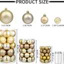 XmasExp 24ct Christmas Ball Ornaments Shatterproof Xmas Tree Hanging Balls Decorations Perfect for Holiday Wedding Christmas Decor (Champagne, 2.36")