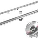 Linear Shower Drain 40" Brushed 304 Stainless Steel | Fast Drainage | Tile Inserted | Stainless Floor Drain Grate | Hair Strainer | Drain Key | The Upgrade for Your Bathroom