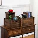 Large Vintage Brown Wooden Crates For Storage,Nesting Handmade Solid Wood Vintage Black Wood Storage Boxes.Storage Crates For Organizing.
