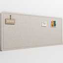 Fluxnara Bulletin Board, 35" x 17.5" Cork Board Alternative with 12 Safe Removable Adhesive Tabs, Foldable Felt Pin Board for Home Office, Classroom, Bedroom, Entryway for Walls Oatmeal