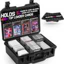 Card Case for Sport Cards Storage, Graded Trading Card Storage Box for 3" x 4" 35pt Rigid Card Sleeve, Waterproof Card Organizer Box with 9 Dividers for BCW MTG TCG Zion Card(Hold 600+ Toploaders)