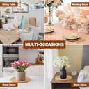 6Pcs 12" Round Woven Rattan Placemats, Natural Hand-Woven Water Hyacinth Placemats, Farmhouse Weave Place Mats, Rustic Braided Wicker Table Mats (12inch Set of 6)