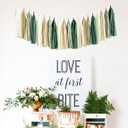 ANSOMO Sage Green Happy Birthday Party Decorations Retro Green Nude Ivory Dark Olive Kraft Paper Banner Balloons Neutral Rustic Boho Blush Safari Botanical Greenery Wild Dcor Supplies Women Adults