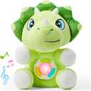 JOYIN Musical Dinosuar Plush Baby Toy, Stuffed Animal with Music & Light, Baby Musical Soft Plush Toys for Infant Babies, Christmas Birthday Gifts for Boys and Girls 6+ Months