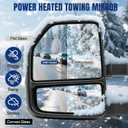 Driver Left Side Towing Mirrors Fit for 2017 2018 2019 2020 Ford F250 F350 F450 F550 Super Duty Pickup Truck - Power Heated with Turn Light, Spot Auxiliary Light Blacking Housing