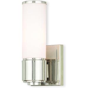 Livex 52121-35 Contemporary Modern One Wall Sconce/Bath Light from Weston Collection in Polished Nickel Finish
