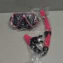 Greatever Dry Snorkel Set,Panoramic Wide View Anti-Fog Scuba Diving Mask,Professional Snorkeling Gear for Adults Kids (Large, Black Pink)