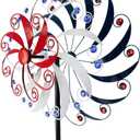 DREAMYSOUL Large Wind Spinners 20" Dia, Metal Patriotic Wind Sculpture Spinner Yard Art for Outdoor Garden Patio Decor