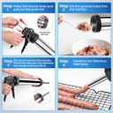 2.1 LB Professional 304 Stainless Steel Jerky Gun Kits, Sausage Stuffer, Jerky Maker, Jerky Shooter, Beef Jerky Making Gun with 5 Nozzles, 1 meat pusher and 5 Cleaning Brushes