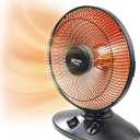 Comfort Zone Indoor Dish Space Heater with 70-degree Oscillation, Parabolic, Radiant, Electric, Adjustable Tilt, Tip Over Switch & Overheat Protection Sensor, Ideal for Garage, Workshop, 1,000W, CZ998