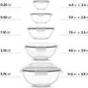 JoyJolt Kitchen Mixing Bowls. 5pc Glass Bowls with Lids Set Neat Nesting Bowls. Large Mixing Bowl Set incl Batter Bowl, Cooking Bowls, Storage Bowls with Lids and Big Salad Bowl with BPA-Free Lids