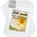 Pack of 100 12 2/5 X 16 5/9 Acid-Free Clear Bags,Crystal Clear Sleeves Storage Bags for 12x16 Picture Framing Mats Art Prints/Photos/Painting/Plastic Sheet(12 2/5 X 16 5/9 inch for 12x16 Mats)