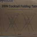 Byliable Cocktail Table 28in Folding Round High Top Indoor Outdoor with Removable Legs, Tall Bistro Foldable Bar Height Table for Parties, Patio, Backyard, Dining Room, Events, Black- 2PCS