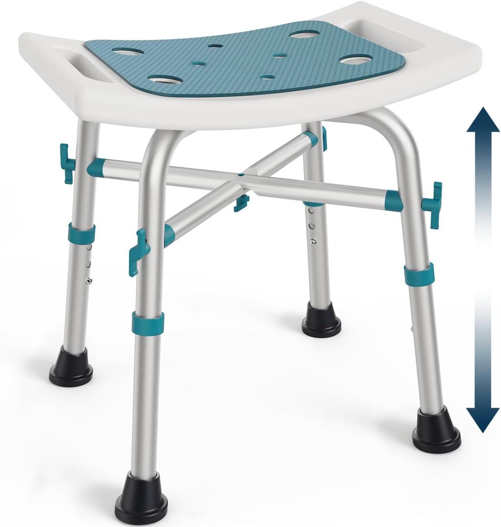 PELEGON Shower Chair for Inside Shower (350 lb) - Adjustable Height Shower Stool - Shower Seats for Adults, Bath Stools for Shower to Sit, Shower Chair, Shower Stools for Adults Sitting - Teal