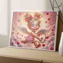 1000 Piece Cute Cupid Jigsaw Puzzles for Adults and Beginner Playful Little Girl Angel Puzzles Challenging Family Activity Games DIY Floating Love Heart Puzzle for Home Decor Gifts 19.7 x 27.6 in