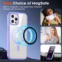 SUPFINE Magnetic for iPhone 12 Pro Max case, [Compatible with MagSafe][Clear Hard Back with Soft TPU Bumper][12FT Military Grade Drop Protection] Shockproof Phone Case,Clear Purple