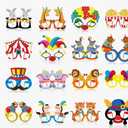 32 Pcs Circus Party Decorations Clown Paper Glasses Carnival Photo Booth Props Circus Eyeglasses for Carnival Party Decoration Clown Birthday Baby Shower Supplies