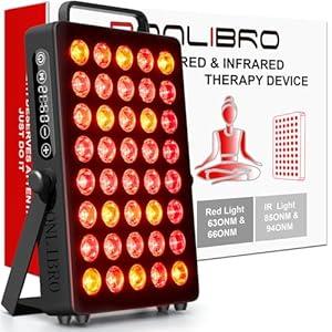Red Light Therapy Panel for Face and Body, Quad Wave 660nm 850nm 630nm 940nm Near Infrared Light Therapy Panel Portable Dual Chip LED Device for Body Pain Relief Skin Health Sleep (BN-40)