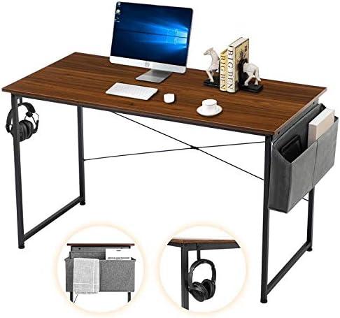 Sengo Computer Desk Home Office Desk, Black Desk Laptop Desk Sturdy Work Table PC Table, Home Desk Workstation, with Storage Space Strong Legs (40", Espresso)
