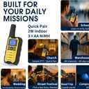 Wishouse K15 Walkie Talkies Long Range for Adults, Rechargeable Two-Way Radios 4 Pack, 2W FRS, 22 Channels, USB-C, Flashlight, NOAA/SOS, Quick Pair, for Camping & Hunting, Emergency Use