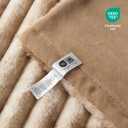 Cozy Bliss Faux Fur Throw Blanket for Couch, Cozy Warm Plush Striped Blanket for Sofa Bedroom Living Room, 108 * 90 Inches Tie-dye Khaki