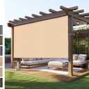 Outdoor Shades Roller Exterior Blinds,Cordless Patio Shades Roll Up Outdoor Blinds for Patio Porch Backyard Pergola Gazebo Privacy Screen Protection,UV Sun Blocking,Fade-Resistant 10ft Wide x 8 H, 120"W x 96"H
