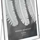 MIMOSA MOMENTS 8x10 Silver Metal Floating Picture Frame, Double Glass Tabletop Display, Modern Minimalist Photo Frame for Home & Office Decor