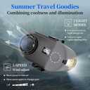 Portable Waist Clip on Fan, 10000mAh Belt Personal Fan Rechargeable With Flashlight Power Bank for Night Fishing, Camping - 5 Speed Wind Adjustment for Outdoor Workers, Sports Lovers -Gray Black