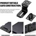 4 Inch Door Hasp Latch 90 Degree, Stainless Steel Safety Right Angle Padlock Hasp Lock Latch for Push/Sliding/Shed/Fence/Barn Door, Matte Black Finish 4 Pack