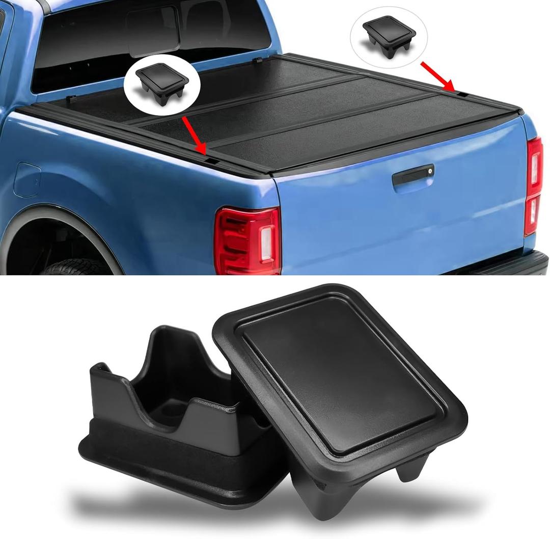 2PCS Truck Stake Pocket Covers, Truck Bed Accessories for Dodge Ram 1500 Bed Rail Caps, Truck Bed Hole Plugs Dustproof Protecting Rear Truck Holes Covers for Dodge 2019-2023 1500 2500 3500 (Black)