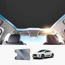 Foldable Roof Sunshade Compatible for Jaguar I-PACE Accessories Upgraded Heat Reflective Car Interior Panoramic Glass Sunroof Sun Shade (for I-PACE Black)