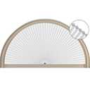 Half Circle Window Shade Arch Window Cellular Blackout Shades Cordless for Half Moon Window Shade no Drill Honeycomb Blackout Blinds Easy to Cut and Install (White 18" x 36")