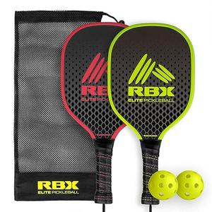 RBX Pickleball Equipment Set (2 Pack 2 Paddles, 2 Balls) Pickleball Game for Kids Premium Wooden Paddles, Ergonomic Grip Design, Durable, X-40 Outdoor Balls