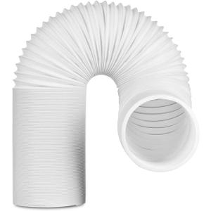 TURBRO Polypropylene Portable Air Conditioner Universal Exhaust Hose - 5 Inch Diameter, 78 Inch Length, Clockwise Thread (White)