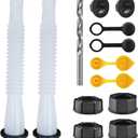 Gas Can Spout Replacement Kit, Gas Can Nozzle Replacement (2 Kit-White). All gaskets are installed and ready to use upon receipt. For 1/2/5/10 gallon gas can. Easy and convenient to use
