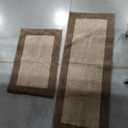 Bathroom Rugs 24" x 36", Non-Slip Extra Soft Absorbent Bath Rugs, Machine Washable Quick Dry Bath Mats for Bathroom Floor, Shower, Bathtub and Sink, Beige & Grayish Brown (Pack of 2, Size 5*2 ft, 3*2 ft)